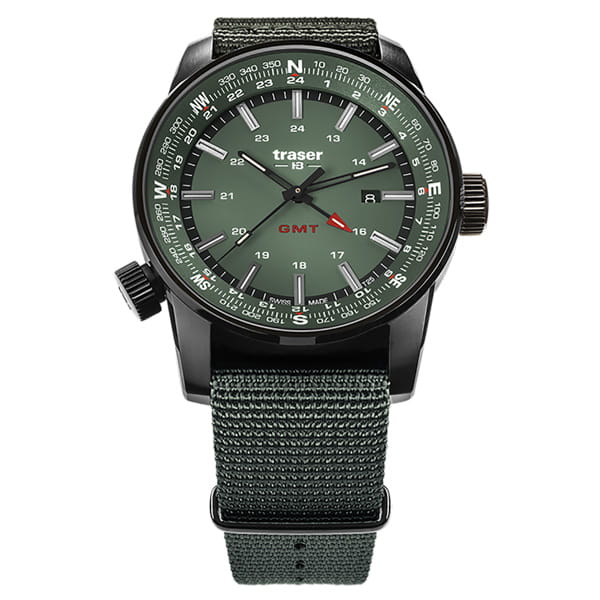 Traser Gent's Swiss Made P68 GMT Compass Outdoor Watch with NATO Strap