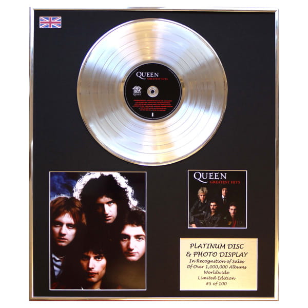 Queen Greatest Hits Framed & Mounted CD Platinum Disc Presentation Limited Edition of 100 Only