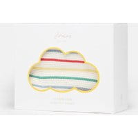 Baby Boys Knitted Blanket - WHITE MULTI STRIPE